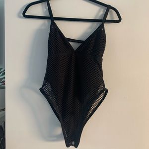 L SPACE one piece bikini with mesh